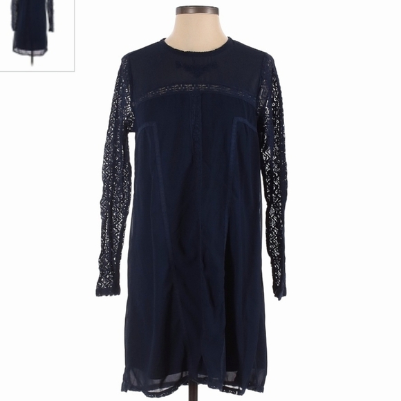 OneTheLand Black Lace Sleeves Dress Women's Small S Goth Gothic Bohemian Boho - Picture 1 of 9